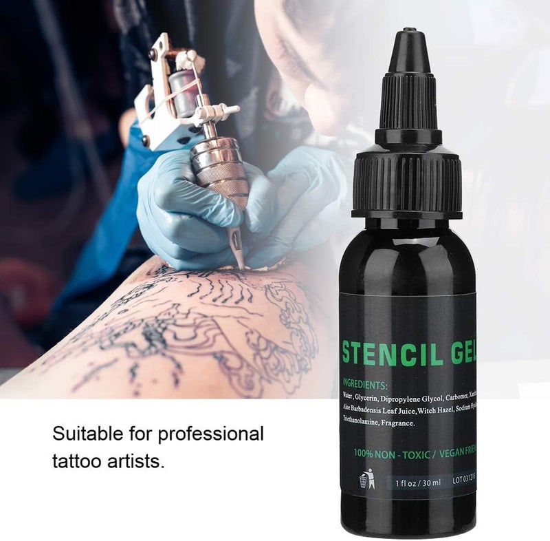 woobles 30ml Tattoo Transfer Gel Solution,Professional Tattoo Transfer Gel Stencil Cream Body Tattoo Art Tools Accessory Perfect For Sharp Dark & Clean Stencils - Image 1